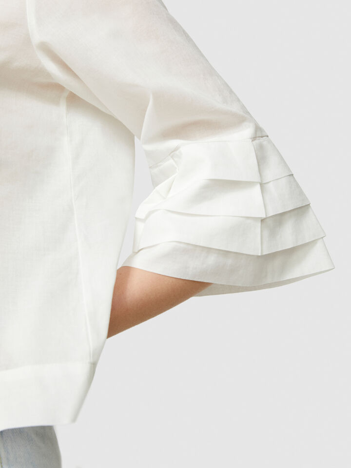 Kaftan blouse - women's blouses - White | Sisley image number 5